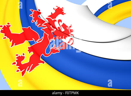 3D Flag of Limburg, Netherlands. Close Up. Stock Photo