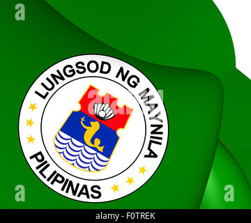 Flag of Manila, Philippines. Close Up. Stock Photo