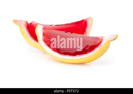 Lemon tequila strawberry jelly (jello) shots. Unusual adult party drinks Stock Photo