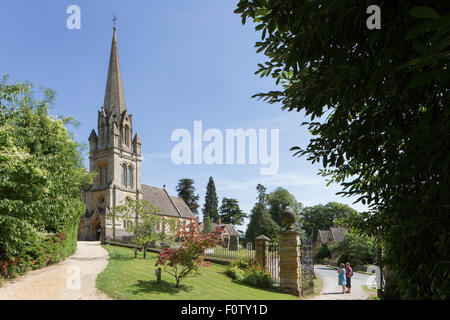 St. Mary's parish church in the Cotswold village of Batsford, Gloucestershire, England, UK Stock Photo