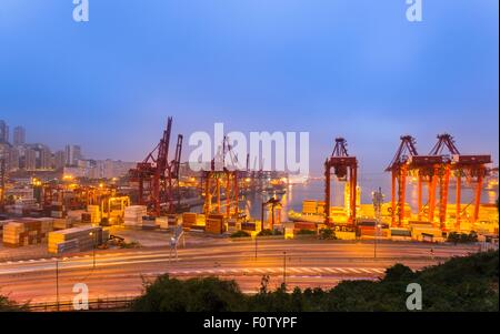 Shipping port, Hong Kong, China Stock Photo