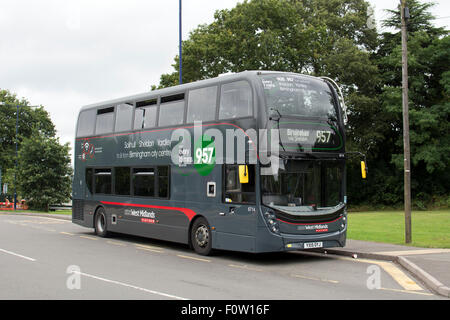 National Express West Midlands Platinum double-decker bus at Solihull bus station, UK Stock Photo
