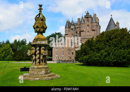 Sundial in grounds of Glamis Castle, County of Angus, Scotland Stock Photo
