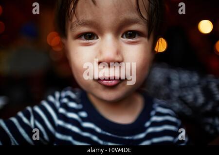 Portrait of boy looking at camera Stock Photo