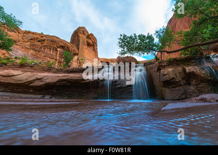 Beautiful Waterfall on Coyote Gulch Trail Escalante National Utah Stock Photo