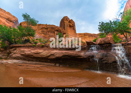 Beautiful Waterfall on Coyote Gulch Trail Escalante National Utah Stock Photo