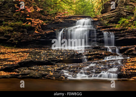 Waterfalls at Ricketts Glen State Park in Pennsylvania. Stock Photo