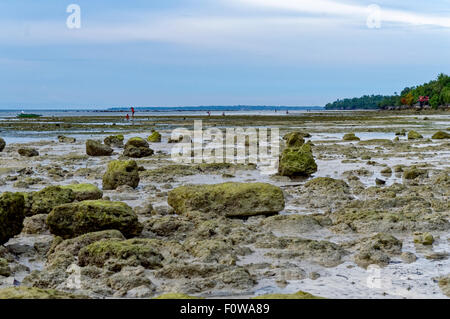 Rock Formations in the Sea. When waters recede outwards, rock formations are visible for everyone to behold Stock Photo