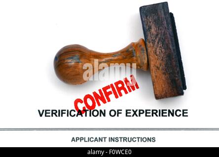 Verification of experience Stock Photo