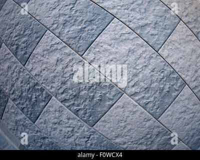 Fragment of grey decorative wall with wide angle fisheye lens view Stock Photo