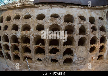 The chamber in a crypt of the Punic Wall at Cartagena, Murcia, Spain Stock Photo