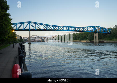 Queen Elizabeth II Metro Bridge.  Metro bridge connecting Newcastle & Gateshead. Stock Photo