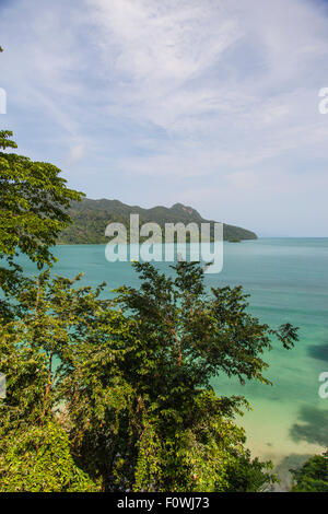 View of the Andaman Sea and Datai Bay, Langkawi, Malaysia Stock Photo