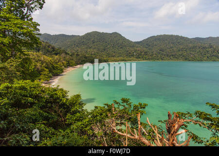 View of the Andaman Sea and Datai Bay, Langkawi, Malaysia Stock Photo