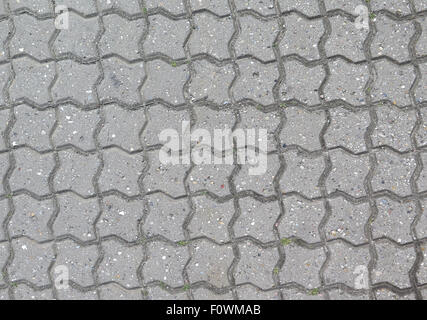 patterned paving stones in parking area in Graasten, Denmark Stock Photo