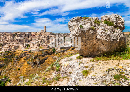 Ancient Matera - cave town in Basilicata, Italy Stock Photo