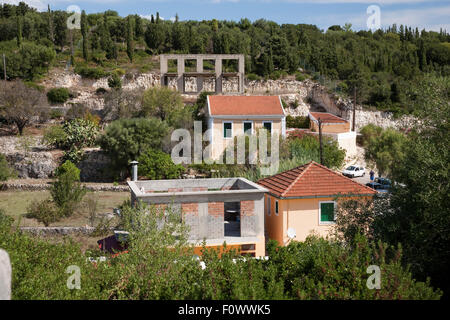 New villas being built on the Greek Island of Kefalonia, home to the Hollywood film, 'Captain Corelli's Mandolin' Stock Photo