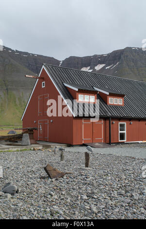 Iceland, West Fjords (Westfjords). Isafjordur, the largest settlement in the West Fjords. Westfjords Heritage Museum. Stock Photo