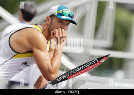 Segrat, Italy. 22nd Aug, 2015. Max Rendschmidt (L) and Marcus Gross of ...