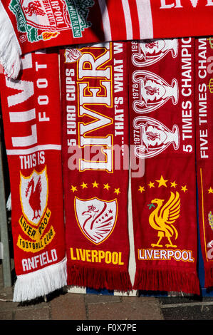 Liverpool and everton football club scarves for sale England UK Stock ...