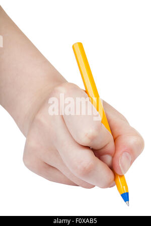 hand writes by simple pen isolated on white background Stock Photo - Alamy
