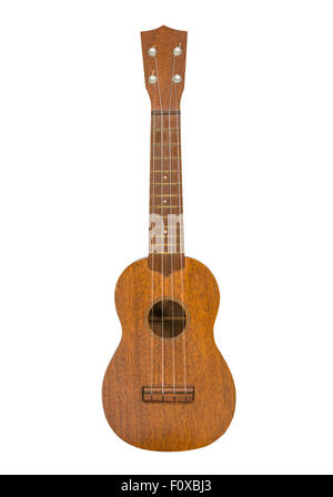 Toy ukulele guitar isolated with clipping path. Stock Photo