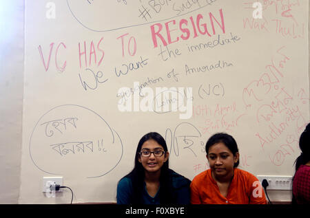 Presidency University vice-chancellor Anuradha Lohia (not seen) remained under gheraoe by protesting students from Friday evening till today evening. Allegations of police assault on students protesting during Chief Minister Mamata Banerjee's visit to the campus on Friday, a section of the students gheraoe the VC and demanded her resignation. Presidency University authorities manage to organize the schedule convocation today. Vice-chancellor Anuradha Lohia left the university today evening as she felt sick due this gheraoe. (Photo by Saikat Paul/Pacific Press) Stock Photo