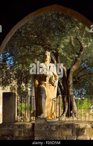 Statue of Alfonso XI of Castile who rebuilt the Alcazar of the Christian Monarchs in Cordoba Spain Stock Photo