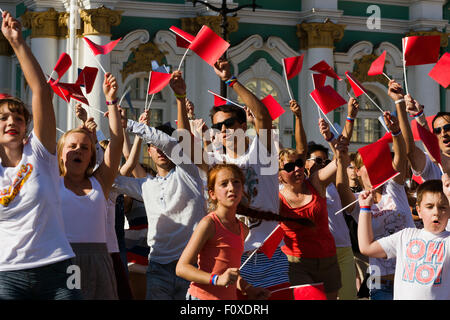 St. Petersburg, Russia. 22nd Aug, 2023. Day of the State Flag of Russia ...