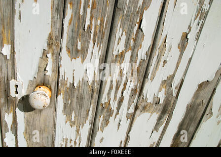 Old flaking painted door, Augathella, Central West Queensland, Australia. Stock Photo