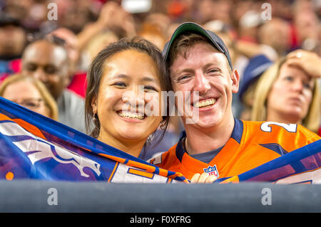 Houston, TX, USA. 22nd Aug, 2015. Broncos fans during the NFL preseason football game between the Denver Broncos and the Houston Texans at NRG Stadium in Houston, TX. Rudy Hardy/CSM/Alamy Live News Stock Photo