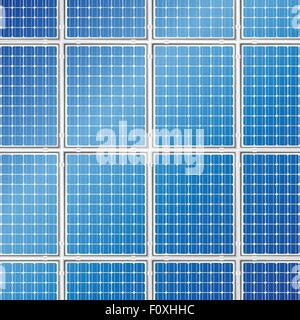 Blue solar panel detailed background. Vector illustration. Stock Vector