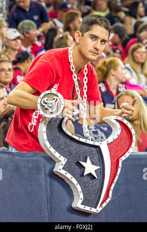 Houston, TX, USA. 22nd Aug, 2015. Texan fan during the NFL preseason football game between the Denver Broncos and the Houston Texans at NRG Stadium in Houston, TX. Rudy Hardy/CSM/Alamy Live News Stock Photo