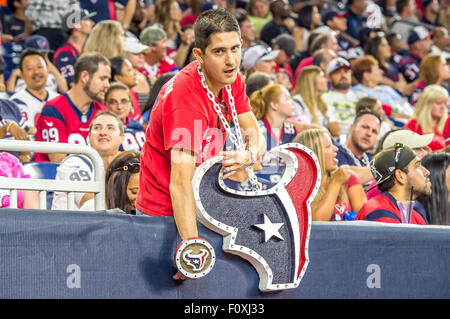 Houston, TX, USA. 22nd Aug, 2015. Texan fan during the NFL preseason football game between the Denver Broncos and the Houston Texans at NRG Stadium in Houston, TX. Rudy Hardy/CSM/Alamy Live News Stock Photo