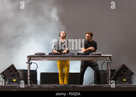 Wantagh, New York, USA. 22nd Aug, 2015. Musicians AXWELL AND INGROSSO perform live at the inaugural Billboard Hot 100 music festival at the Nikon at Jones Beach Theater in Wantagh, New York Credit:  Daniel DeSlover/ZUMA Wire/Alamy Live News Stock Photo