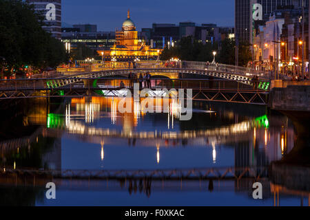 Ha Penny bridge and Liffery river. Dublin. Ireland. Europe Stock Photo