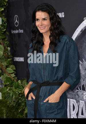 LOS ANGELES, CA - JUNE 10, 2015: Angie Harmon at the world premiere of 'Jurassic World' at the Dolby Theatre, Hollywood. Stock Photo