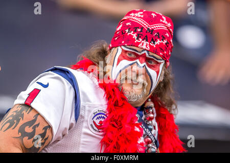 Houston, TX, USA. 22nd Aug, 2015. Texans fan during the NFL preseason football game between the Denver Broncos and the Houston Texans at NRG Stadium in Houston, TX. Rudy Hardy/CSM/Alamy Live News Stock Photo