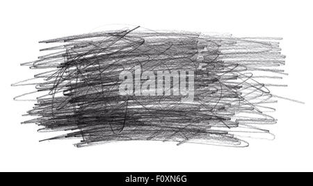 Graphite pencil doodle scribbles isolated on white background Stock Photo