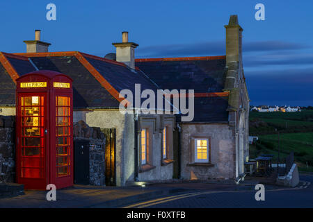 Telephone and building. Giant´s Causeway, County Antrim, North Ireland, United Kingdom, Europe Ireland, United Kingdom, Europe Stock Photo