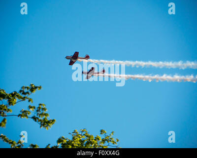 Airshow at Daugavpils, Latvia at the day of second World War victory Stock Photo