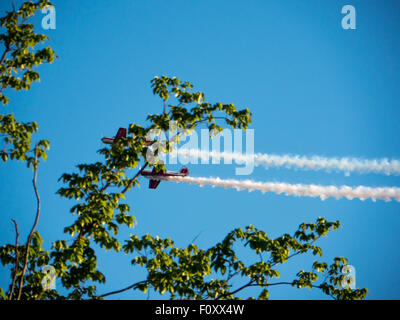 Airshow at Daugavpils, Latvia at the day of second World War victory Stock Photo