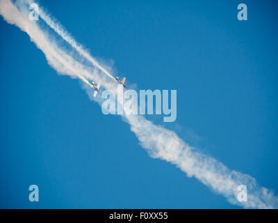 Airshow at Daugavpils, Latvia at the day of second World War victory Stock Photo