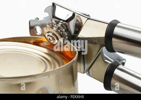 The can opener opens can Stock Photo