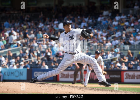New York, New York, USA. 22nd Aug, 2015. Yankees' DELLIN BETANCES in the 8th inning, NY Yankees vs. Cleveland Indians, Yankee Stadium, Saturday August 22, 2015. Credit:  Bryan Smith/ZUMA Wire/Alamy Live News Stock Photo
