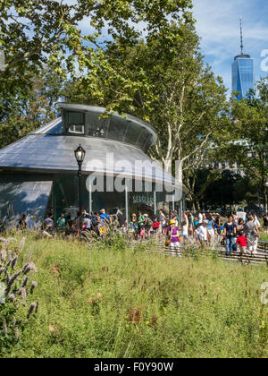 Seaglass Carousel Pavilion in Battery Park, NYC Stock Photo