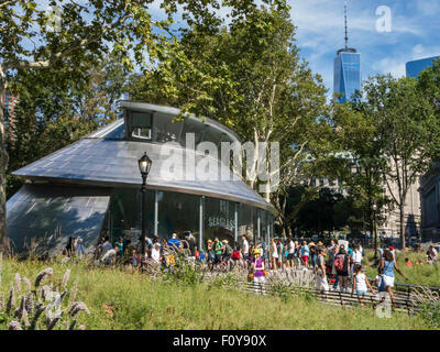 Seaglass Carousel Pavilion in Battery Park, NYC Stock Photo