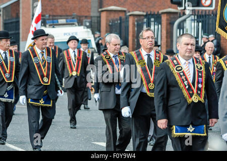 Belfast, Northern Ireland. 23 Aug 2015 - Belfast District of the Royal Black Preceptory, one of the Loyal Orders in Northern Ireland, holds a parade. Credit:  Stephen Barnes/Alamy Live News Stock Photo