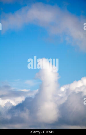 Bournemouth, UK. 22 August 2015. UK Weather: Unusual shape cloud at Bournemouth. After a morning of heavy rain the sun came out with blue sky and clouds for a warm pleasant afternoon for the final day of the Air Festival. Credit:  Carolyn Jenkins/Alamy Live News Stock Photo