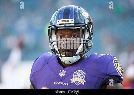 Baltimore Ravens running back Lorenzo Taliaferro (34) gains 11 yards in the  fourth quarter against the Pittsburgh Steelers at Heinz Field in Pittsburgh  on October 1, 2015. The Ravens went on to